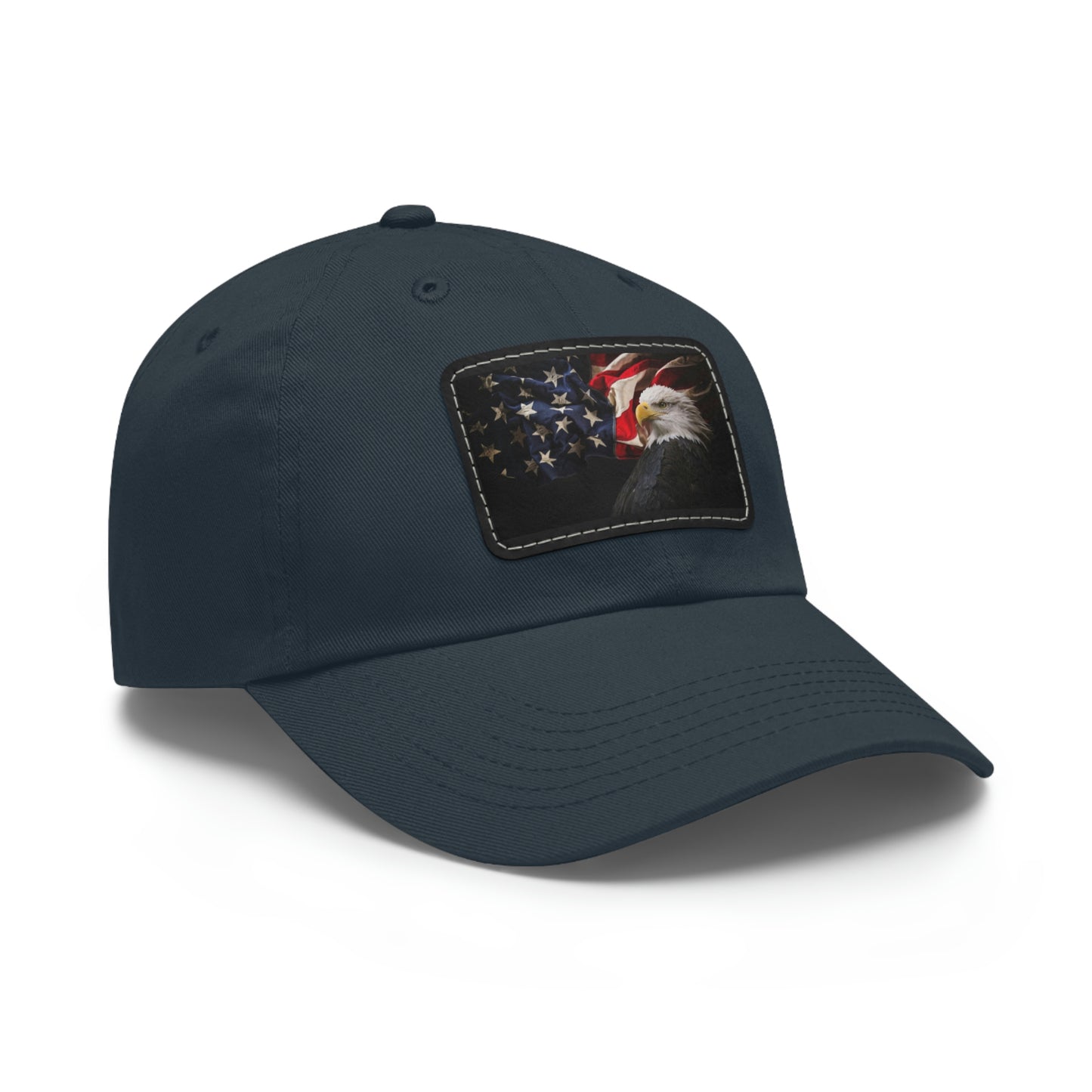 Patriotic Hat with Leather Patch