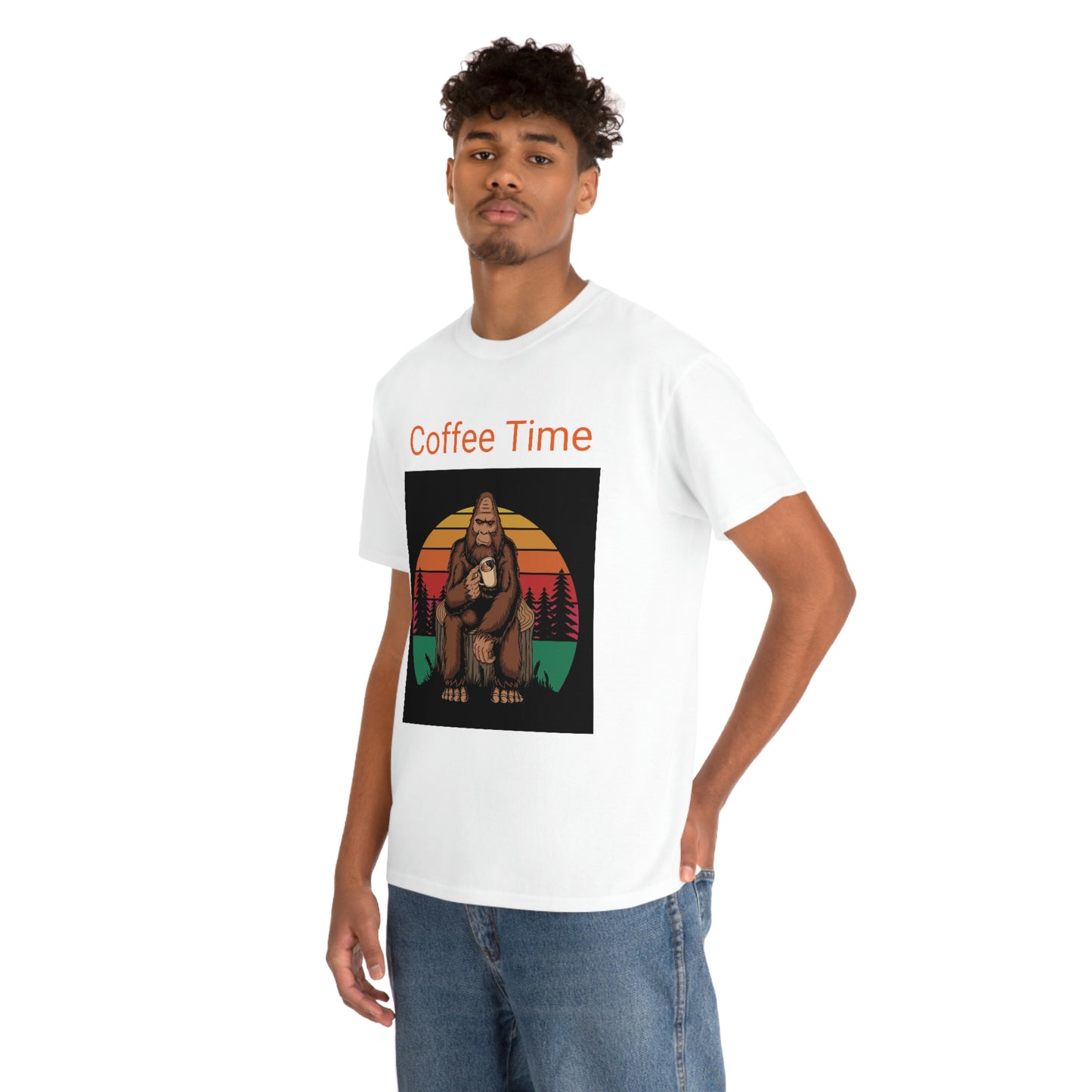 Coffee Break with Saquatch  Unisex Heavy Cotton Tee