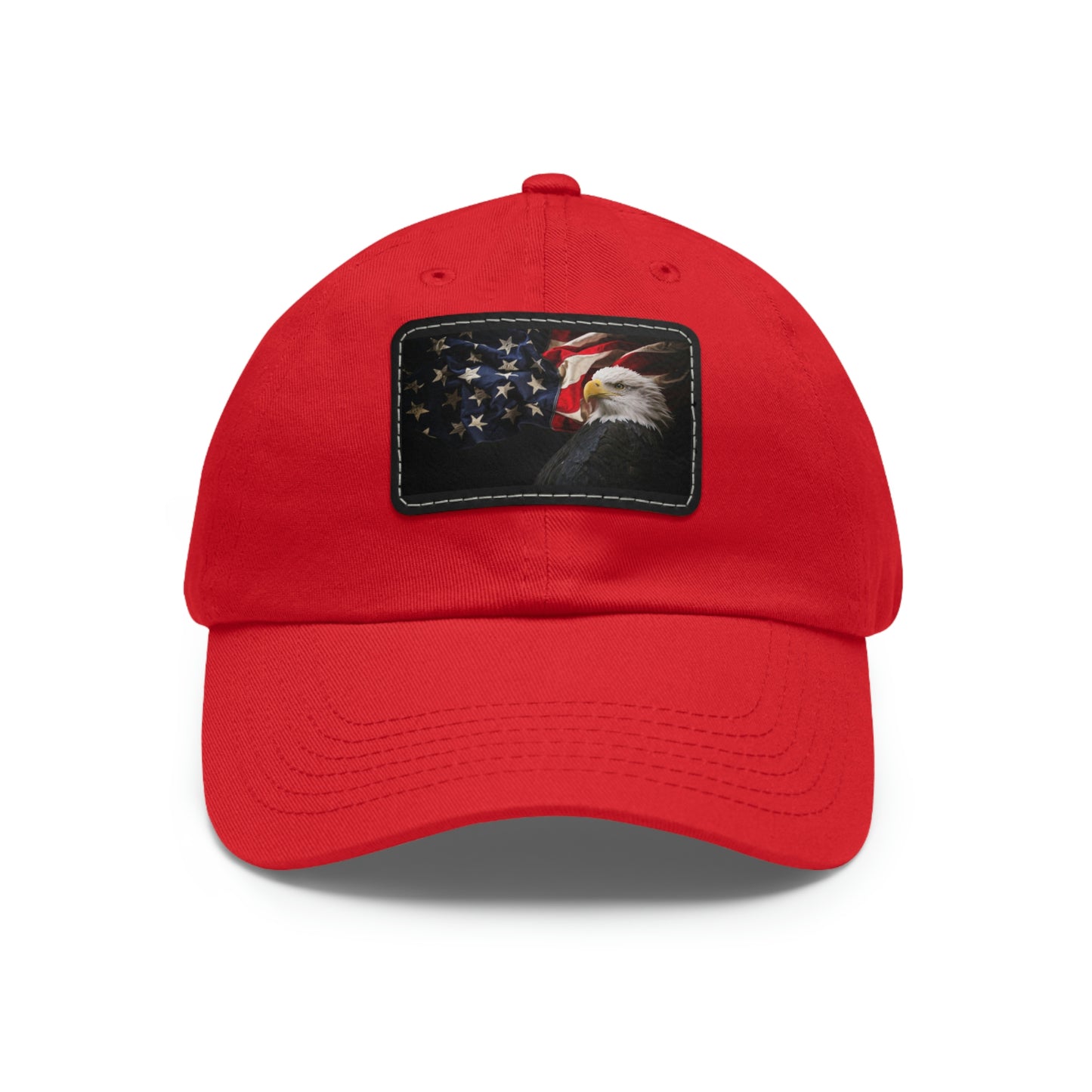 Patriotic Hat with Leather Patch