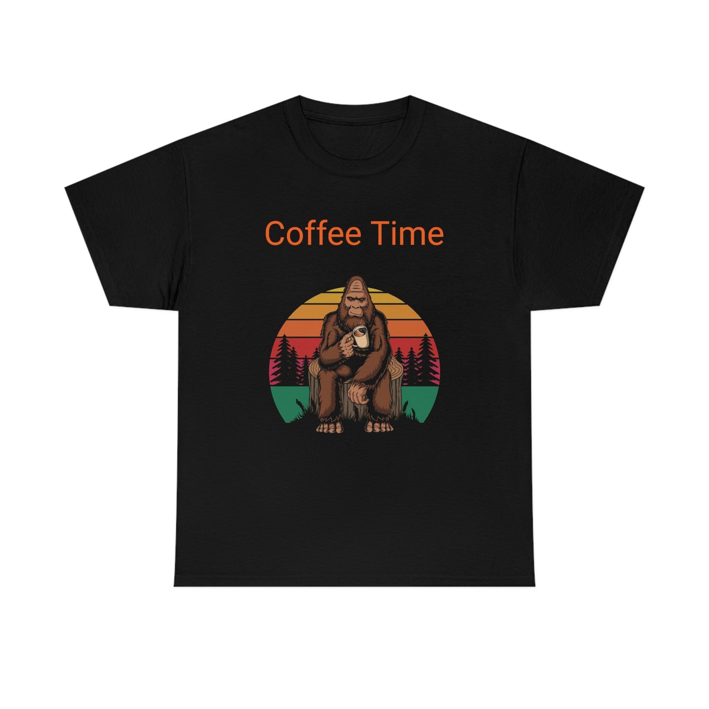 Coffee Break with Saquatch  Unisex Heavy Cotton Tee