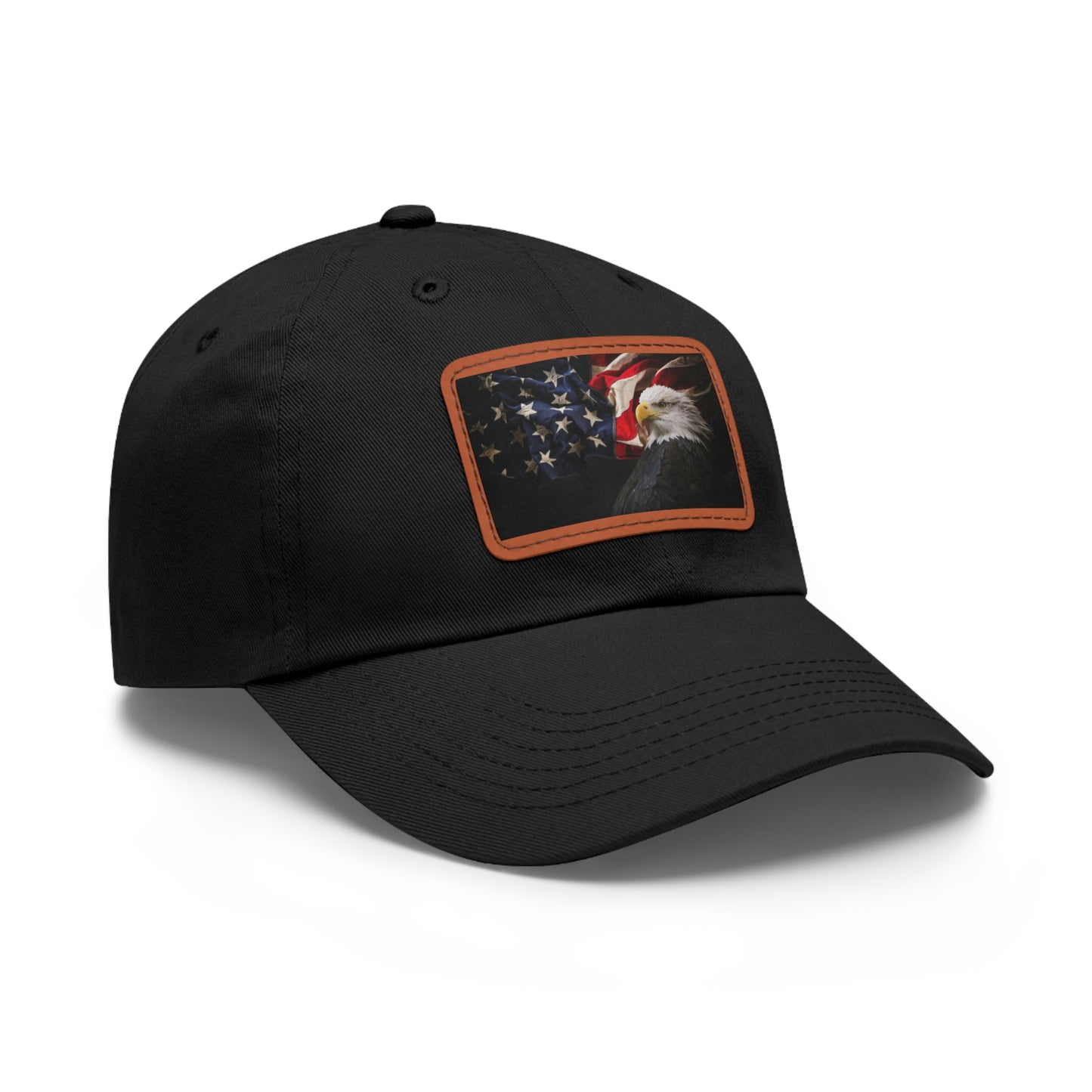 Patriotic Hat with Leather Patch