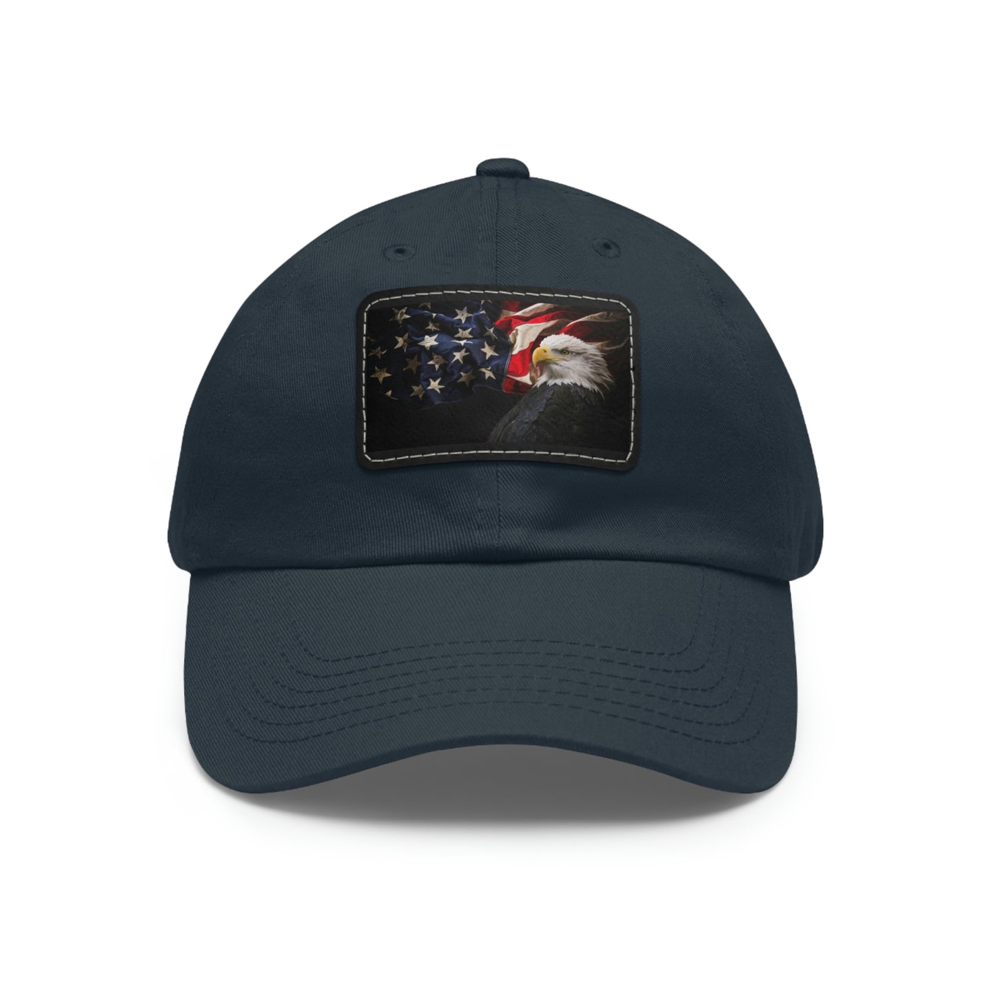 Patriotic Hat with Leather Patch