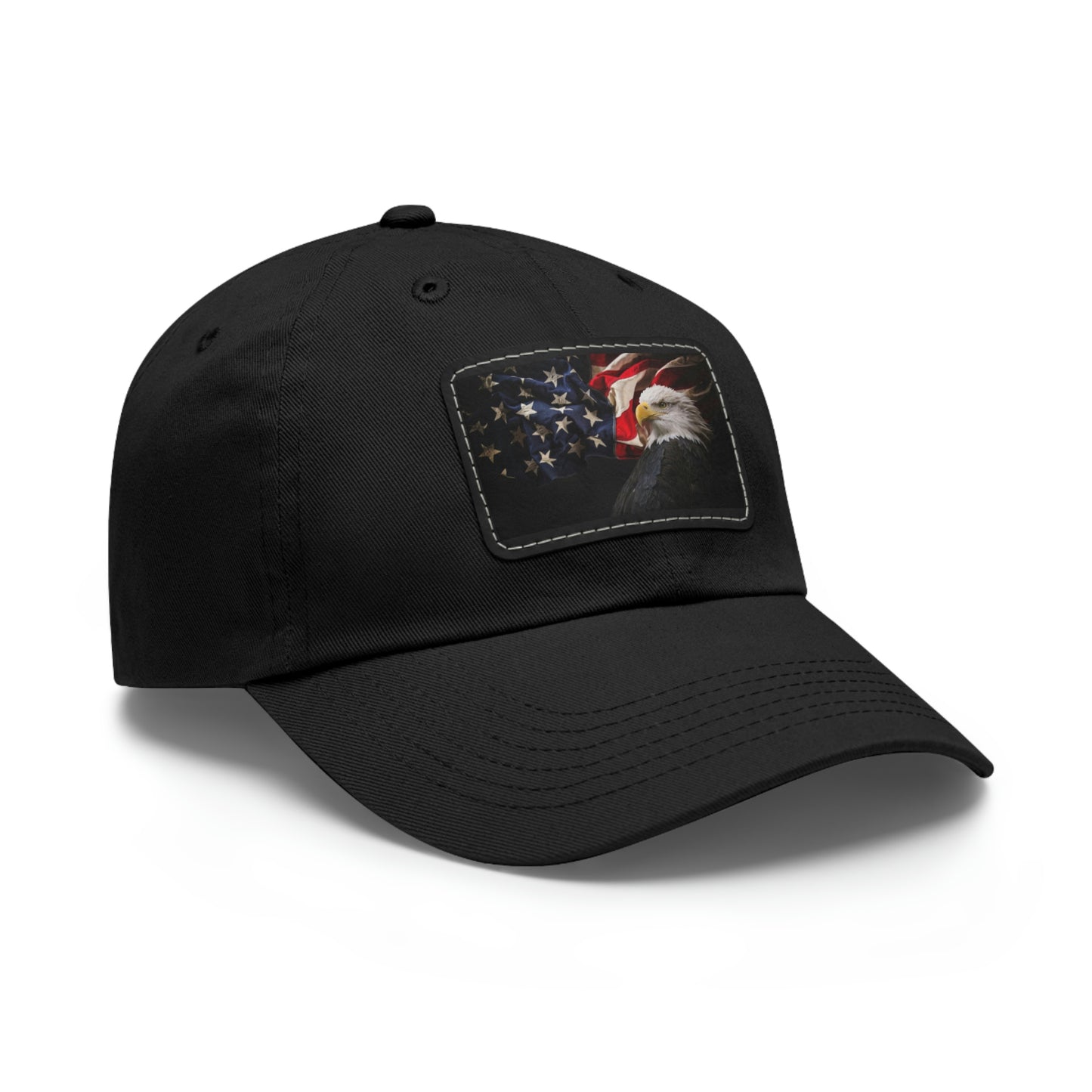 Patriotic Hat with Leather Patch