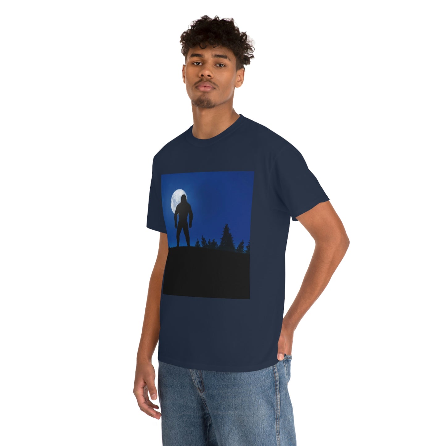 Moonlight stroll Bigfoot Unisex Heavy Cotton Tee