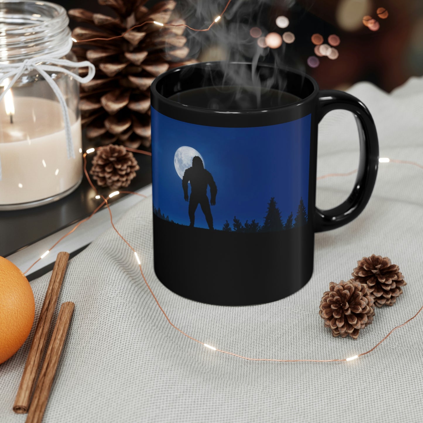 Moonlight Stroll 11oz Black Mug