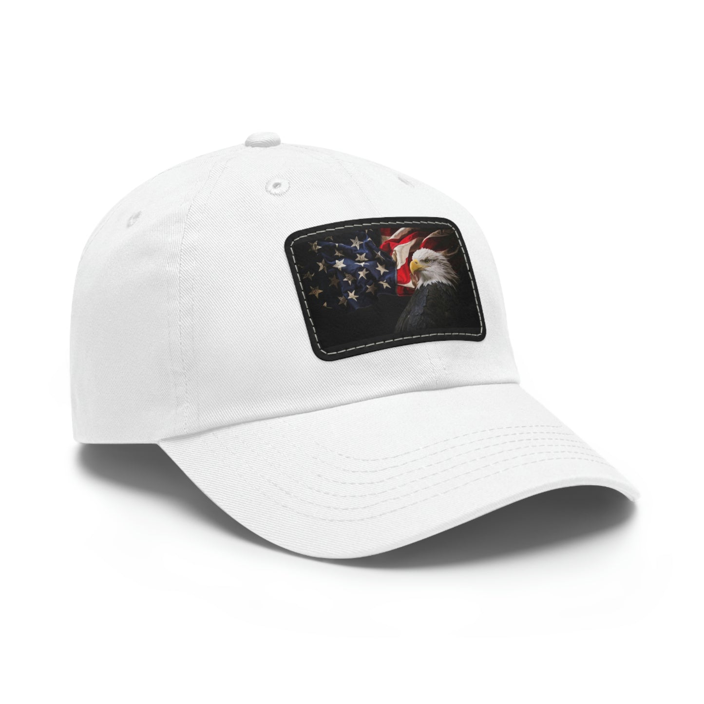 Patriotic Hat with Leather Patch